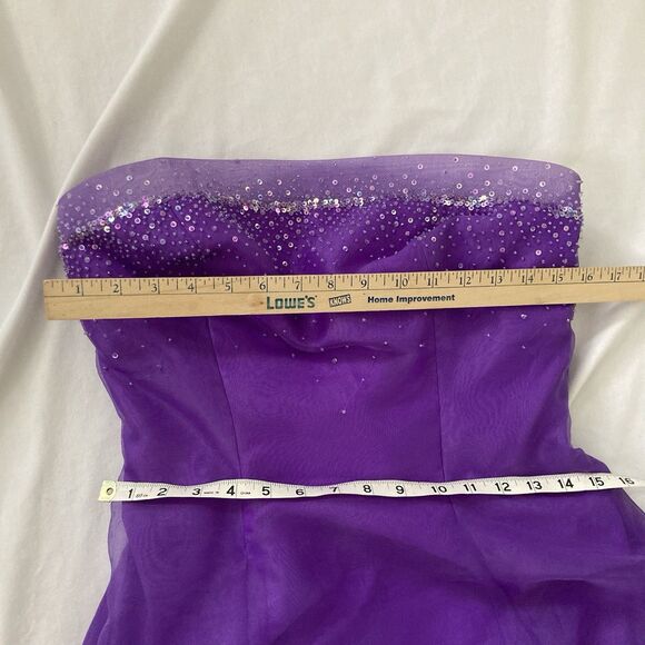 Vintage 2000s Y2K Prom Dress - Strapless Purple Formal Long Gown - Size 9/10 - Picture 8 of 10